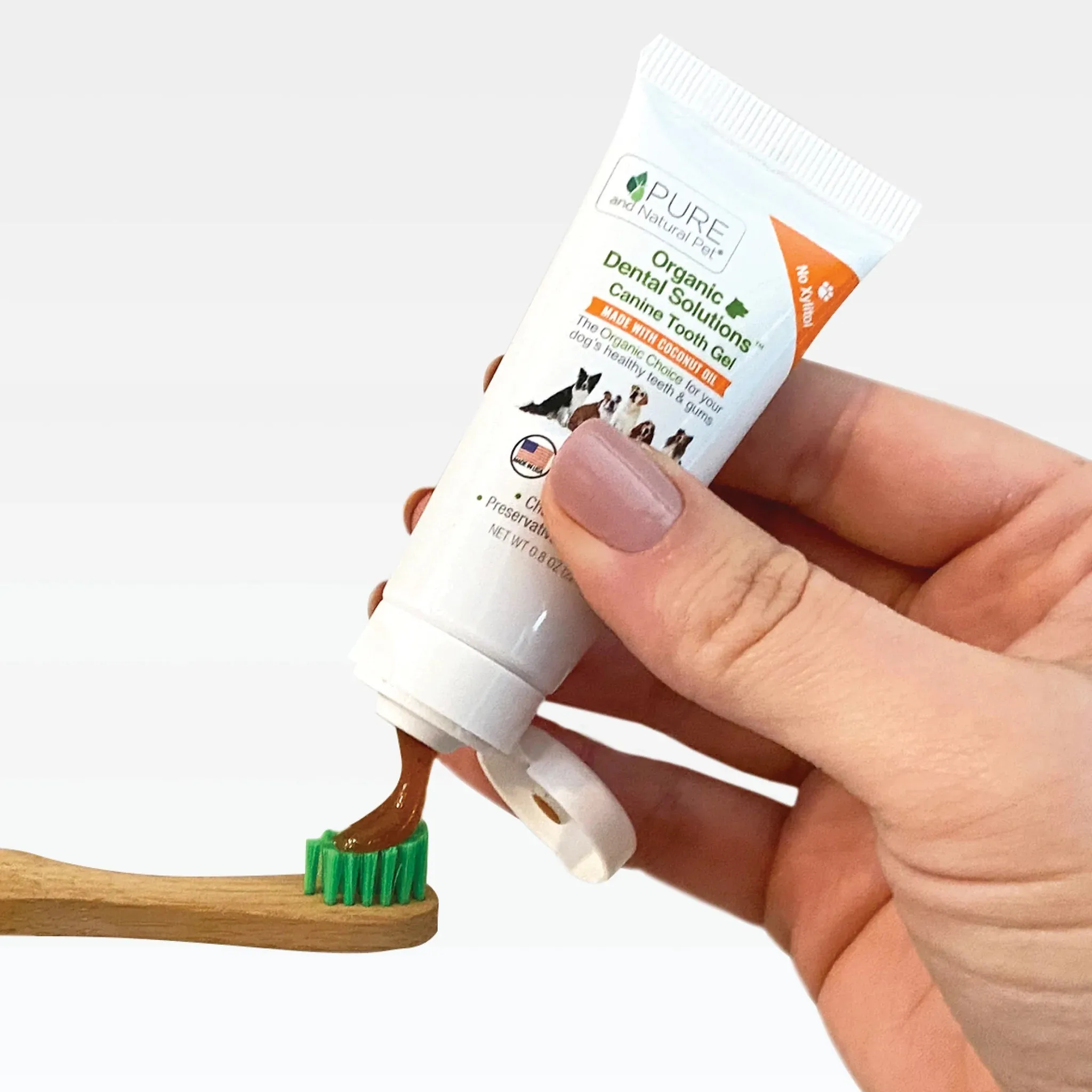 Pure and Natural Dog Organic Dental Solutions: Canine Tooth Gel with Eco-Friendly Bamboo Toothbrush