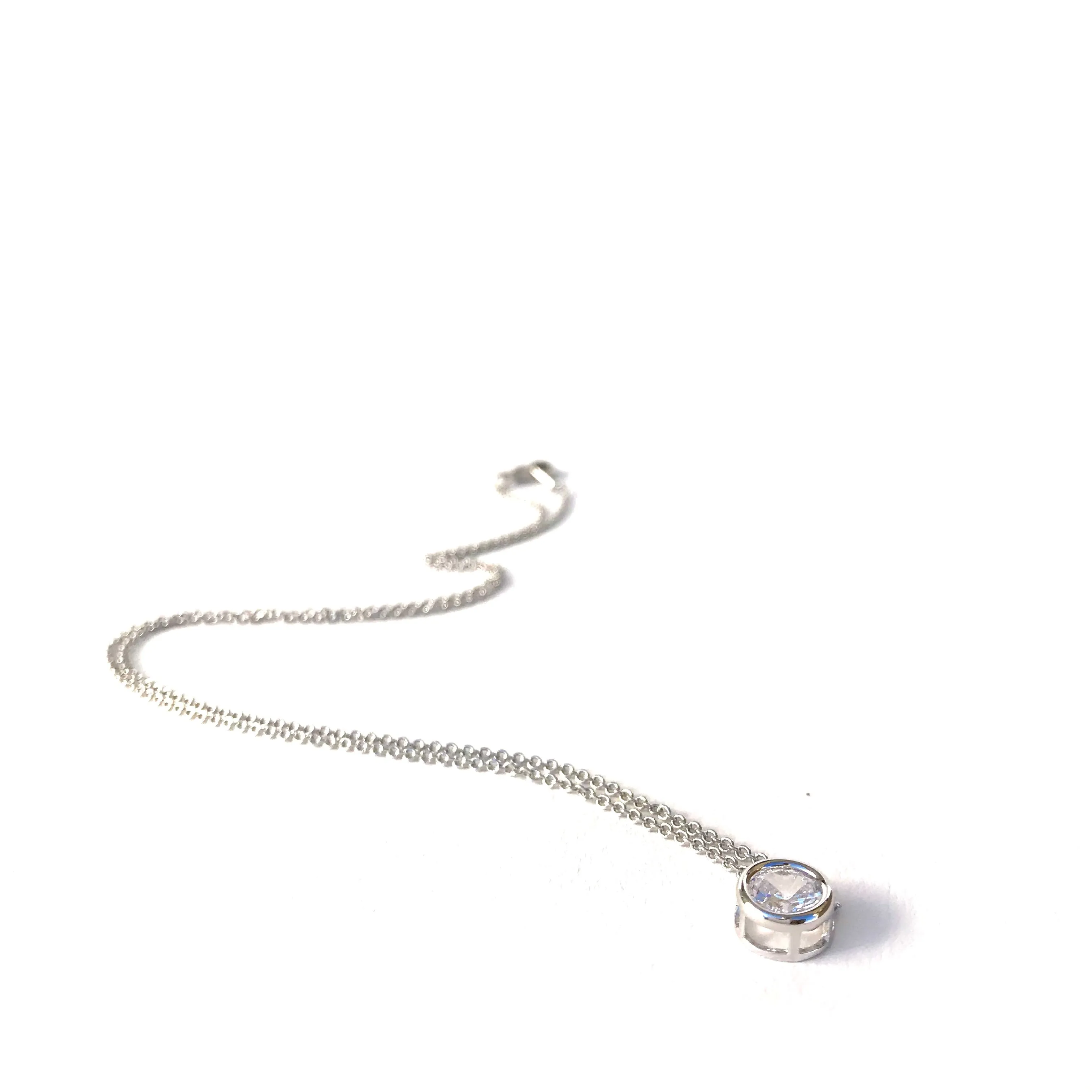 ROUND BEZEL CZ NECKLACE