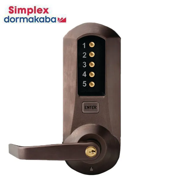 Simplex - 5010XS - Mechanical Pushbutton Combination Exit Trim Lever - Schlage 'C' - Optional Finish - Grade 1