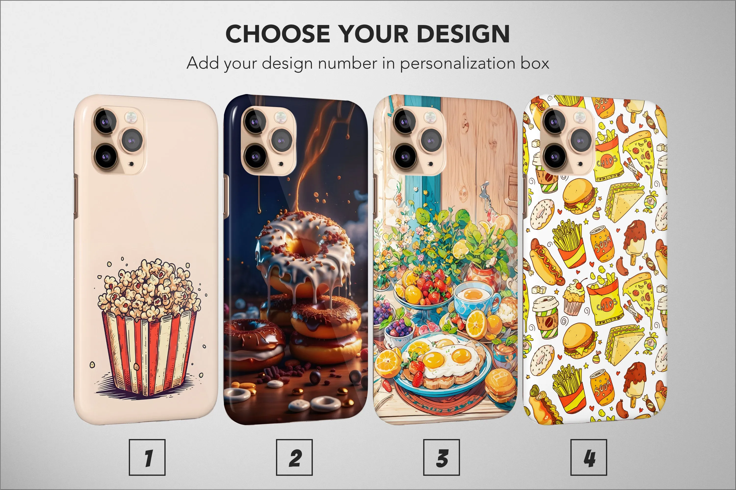 Snack Phone Case Popcorn Burger Fast Food Aesthetic Cover