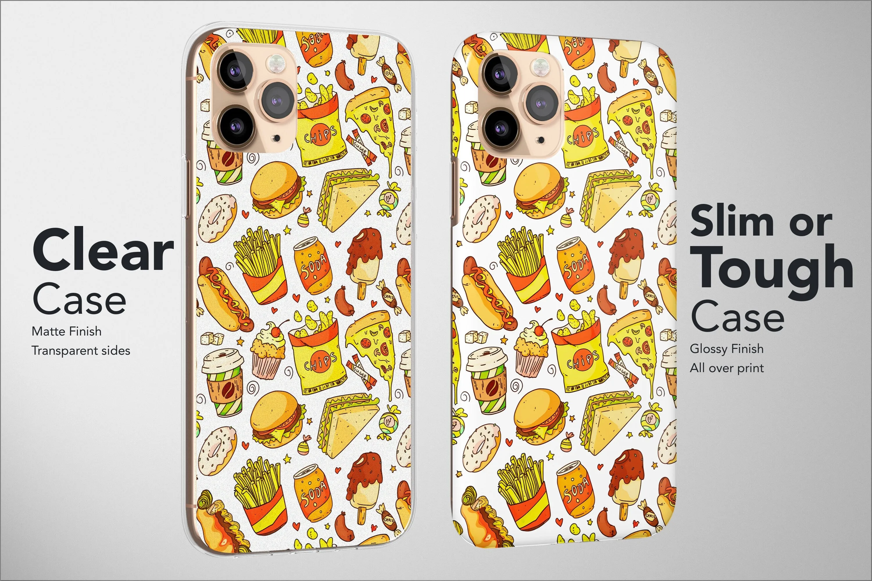 Snack Phone Case Popcorn Burger Fast Food Aesthetic Cover