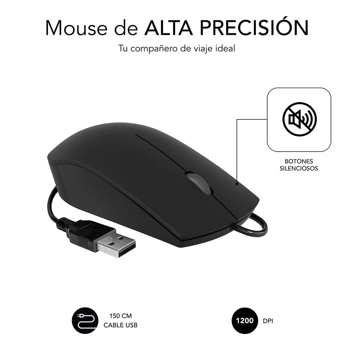 Subblim Silent Business Mouse Usb 1200 Dpi Submo-B2bs001