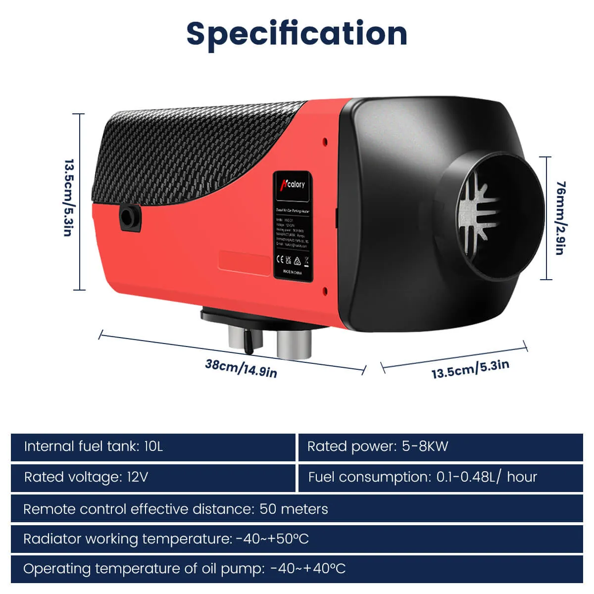 T46 Diesel Heater, 12V Carbon Fiber Texture Diesel