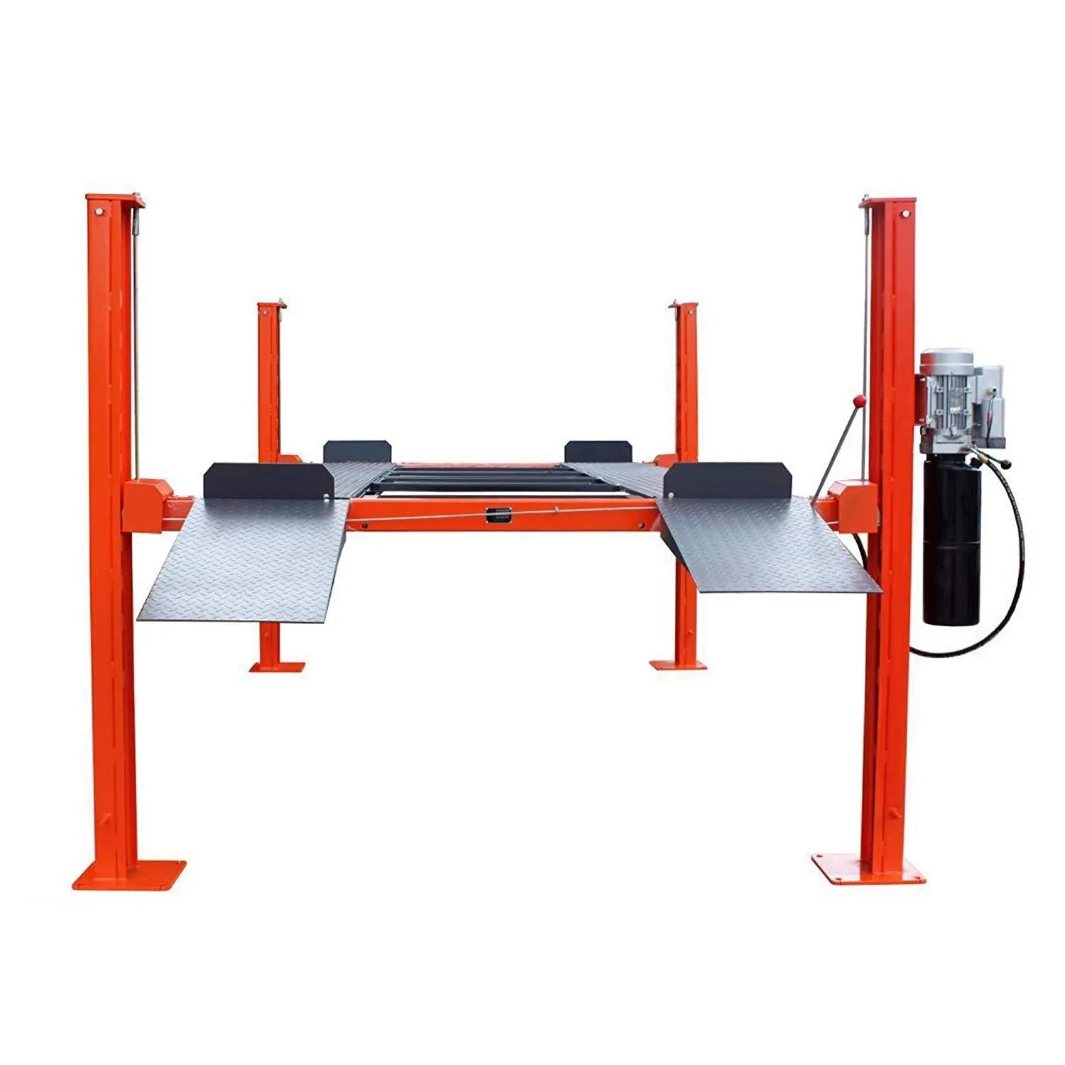 TMG Industrial 4-Post Auto Lift, 9,000 lb Lift Capacity, 77” Rise, Removable Ramp, CETL Certified Power Unit, TMG-ALF90