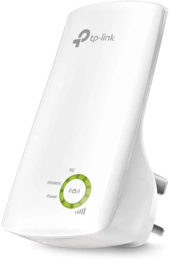 TP-LINK (TL-WA854RE) 300Mbps Wall-Plug Wifi Range Extender, No LAN, Universal Broadband/Wi-Fi Extender