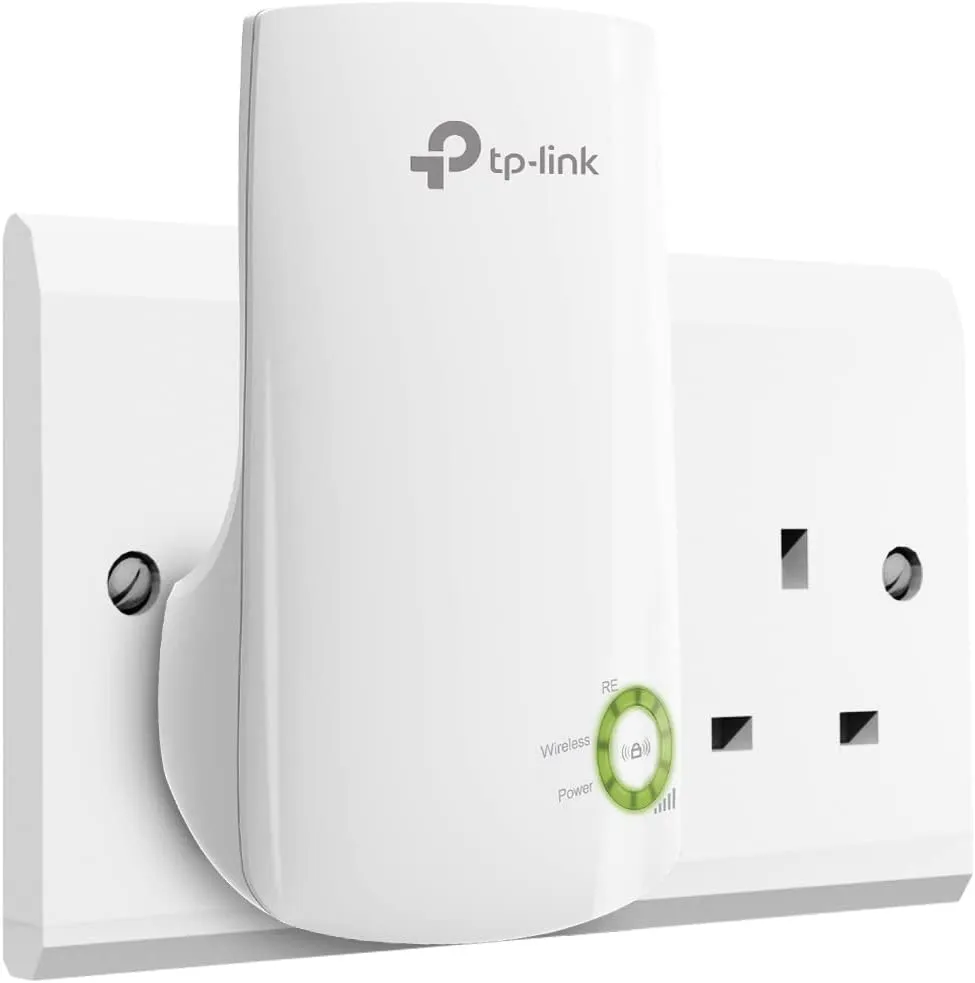 TP-LINK (TL-WA854RE) 300Mbps Wall-Plug Wifi Range Extender, No LAN, Universal Broadband/Wi-Fi Extender