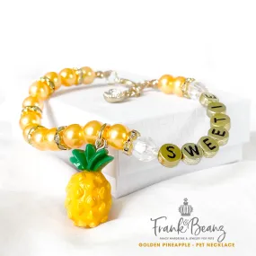 Tropical Paradise Pineapple Pearl Dog Necklace Fancy Pet Jewelry