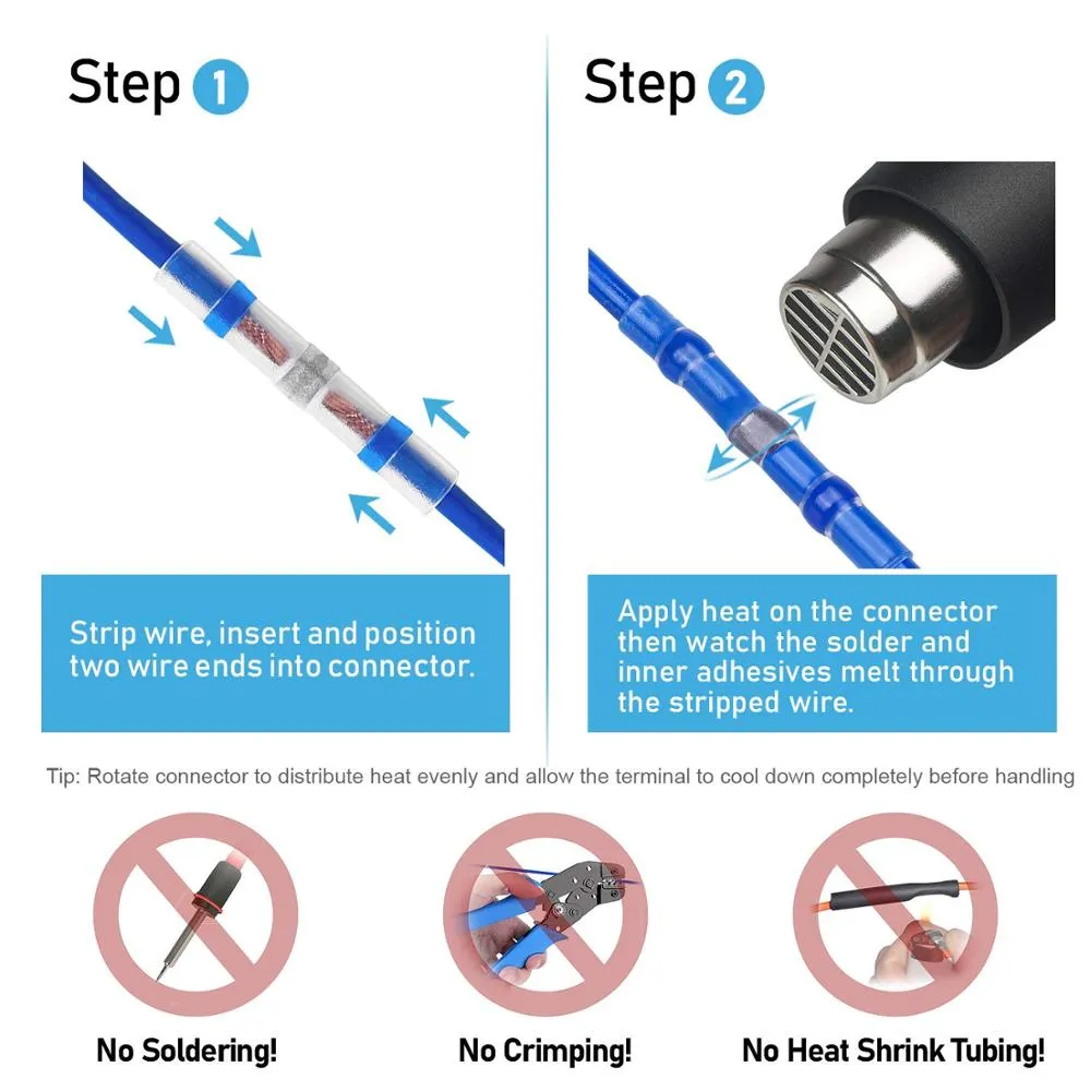 Waterproof Solder Seal Heat Connector Shrink Butt Connectors Lug Terminals Electrical Wire Conector Car Insulated Terminal