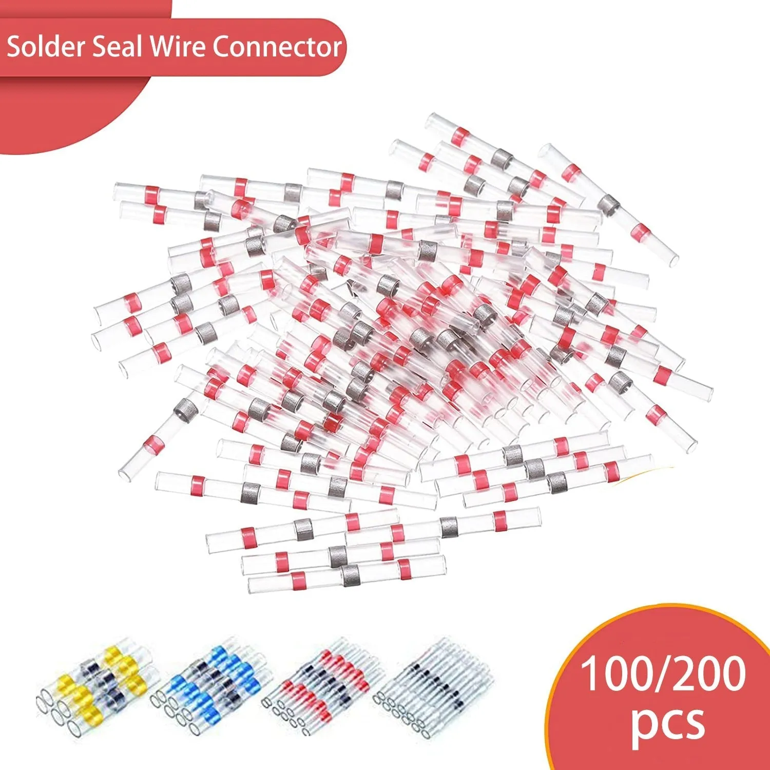 Waterproof Solder Seal Heat Connector Shrink Butt Connectors Lug Terminals Electrical Wire Conector Car Insulated Terminal