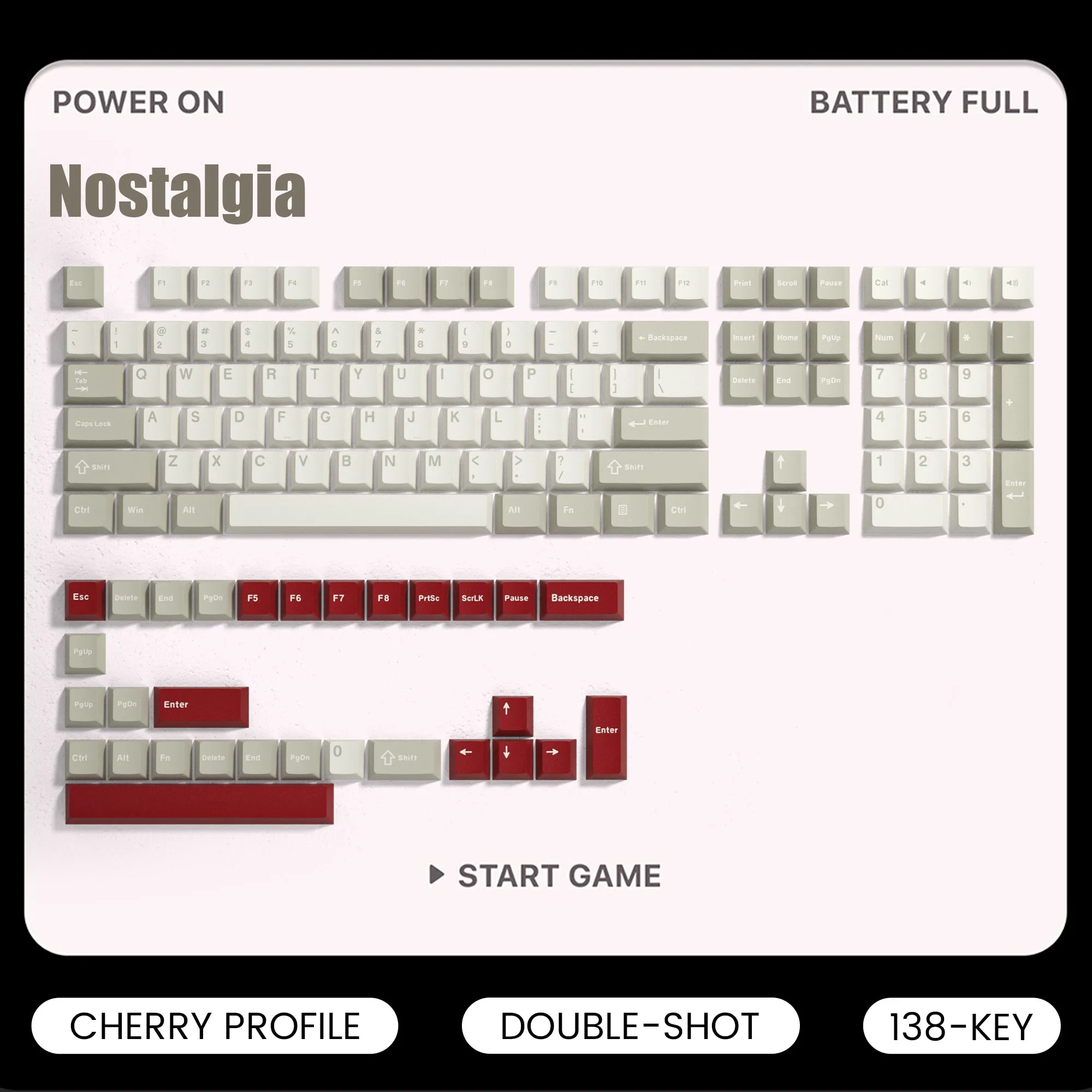 Womier Nostalgia - Cherry Profile Double Shot PBT Keycap Set (4 Colorways)