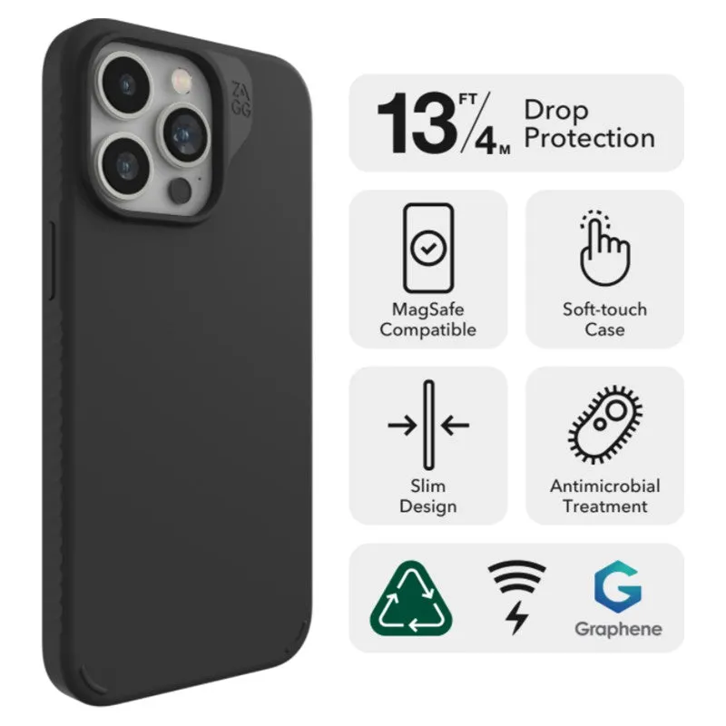 Zagg Manhattan Snap Case For iPhone 15 Pro - Black | 702312678